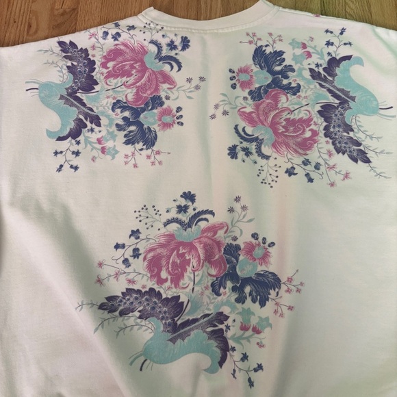 Vintage Lady Footlocker Floral Print Women's Crewneck Sweater Made in Canada - Picture 6 of 6